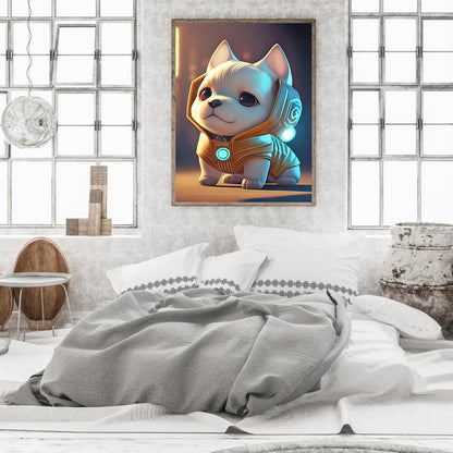 Monkey Puppy Wearing Headphones - Full Round Drill Diamond Painting 30*40CM