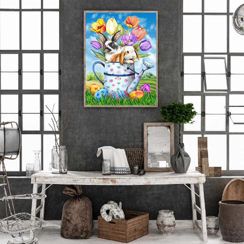 Easter Egg Bunny Shower - Full Round Drill Diamond Painting 30*40CM