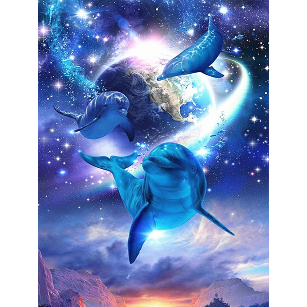 Dolphins Guarding The Earth - Full Round Drill Diamond Painting 30*40CM