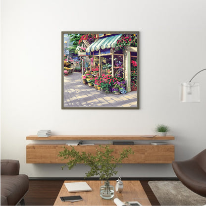 Flower Shop Entrance - Full Round Drill Diamond Painting 40*40CM