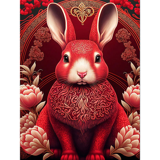 Red Golden Rabbit - Full Round Drill Diamond Painting 30*40CM