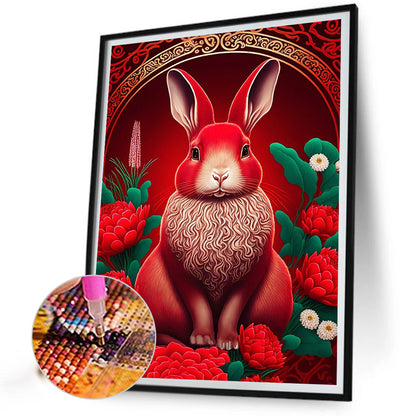 Red Golden Rabbit - Full Round Drill Diamond Painting 30*40CM