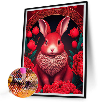 Red Golden Rabbit - Full Round Drill Diamond Painting 30*40CM