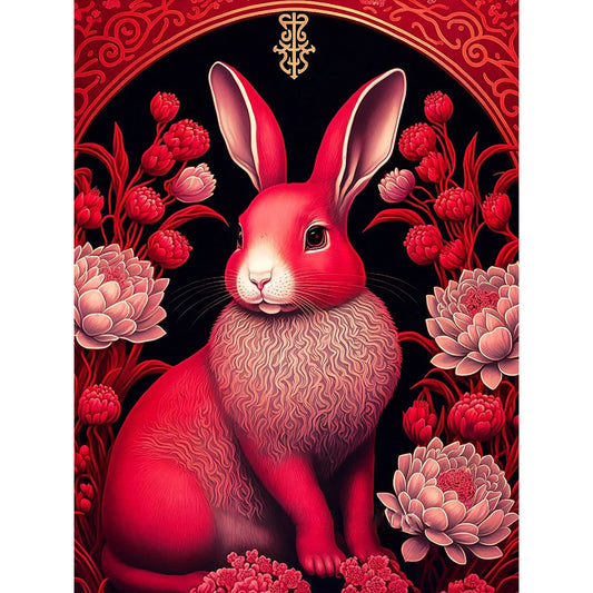 Red Golden Rabbit - Full Round Drill Diamond Painting 30*40CM