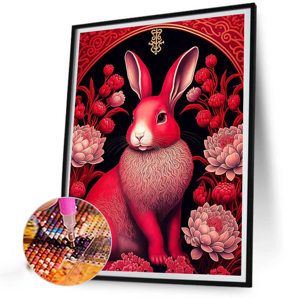 Red Golden Rabbit - Full Round Drill Diamond Painting 30*40CM