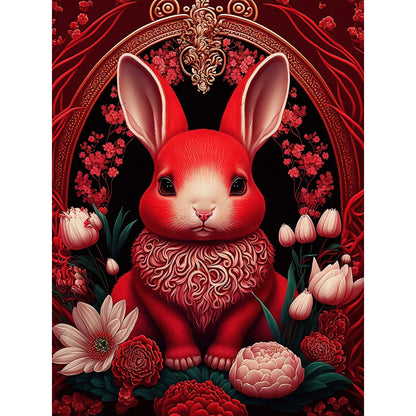 Red Golden Rabbit - Full Round Drill Diamond Painting 30*40CM