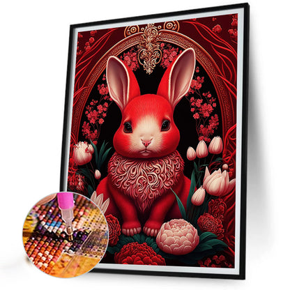 Red Golden Rabbit - Full Round Drill Diamond Painting 30*40CM