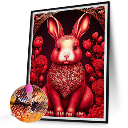 Red Golden Rabbit - Full Round Drill Diamond Painting 30*40CM