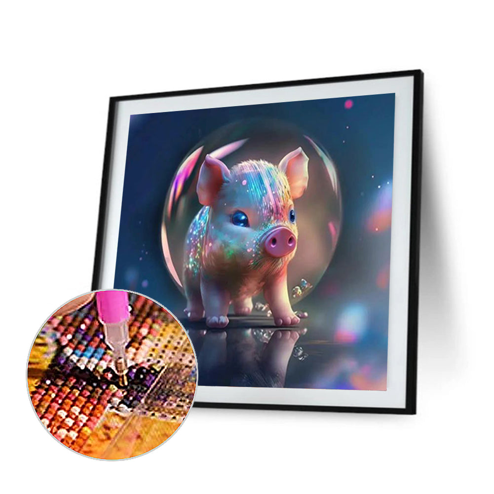 Fantasy Cartoon Piggy Crystal Ball - Full Round Drill Diamond Painting 30*30CM
