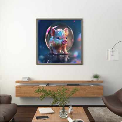 Fantasy Cartoon Piggy Crystal Ball - Full Round Drill Diamond Painting 30*30CM