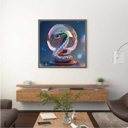 Fantasy Cartoon Snake Crystal Ball - Full Round Drill Diamond Painting 30*30CM