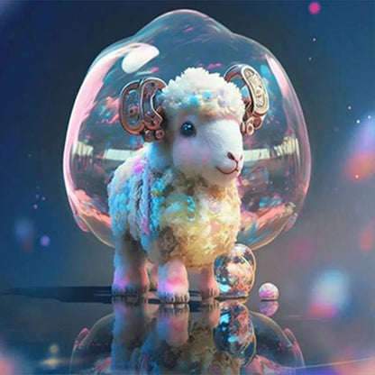 Fantasy Cartoon Sheep Crystal Ball - Full Round Drill Diamond Painting 30*30CM