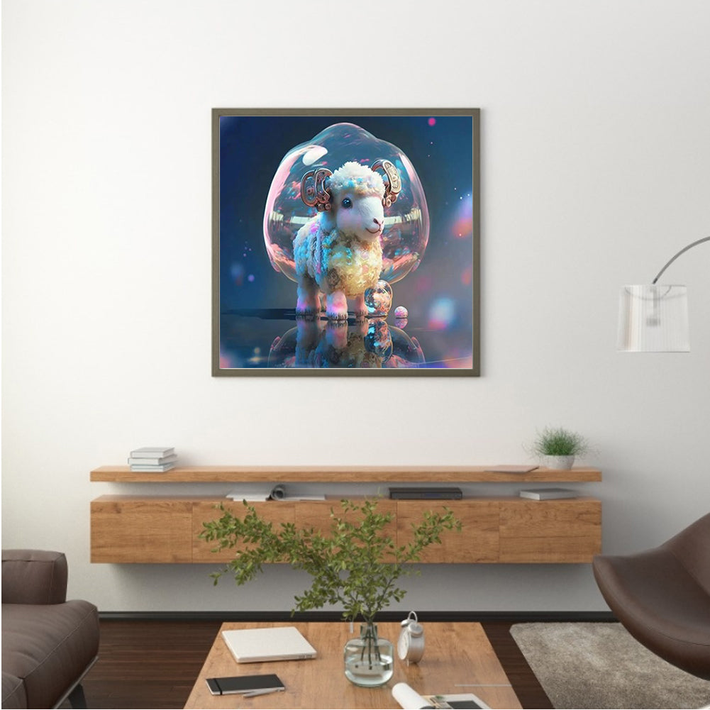 Fantasy Cartoon Sheep Crystal Ball - Full Round Drill Diamond Painting 30*30CM