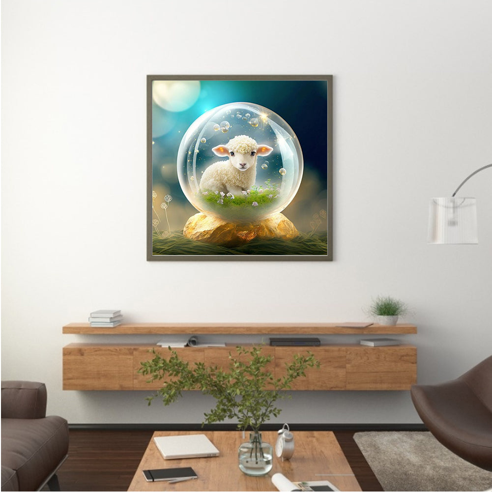 Fantasy Cartoon Lamb Crystal Ball - Full Round Drill Diamond Painting 30*30CM