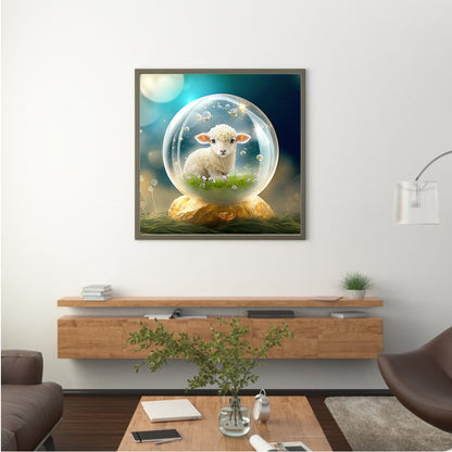 Fantasy Cartoon Lamb Crystal Ball - Full Round Drill Diamond Painting 30*30CM