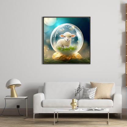 Fantasy Cartoon Lamb Crystal Ball - Full Round Drill Diamond Painting 30*30CM