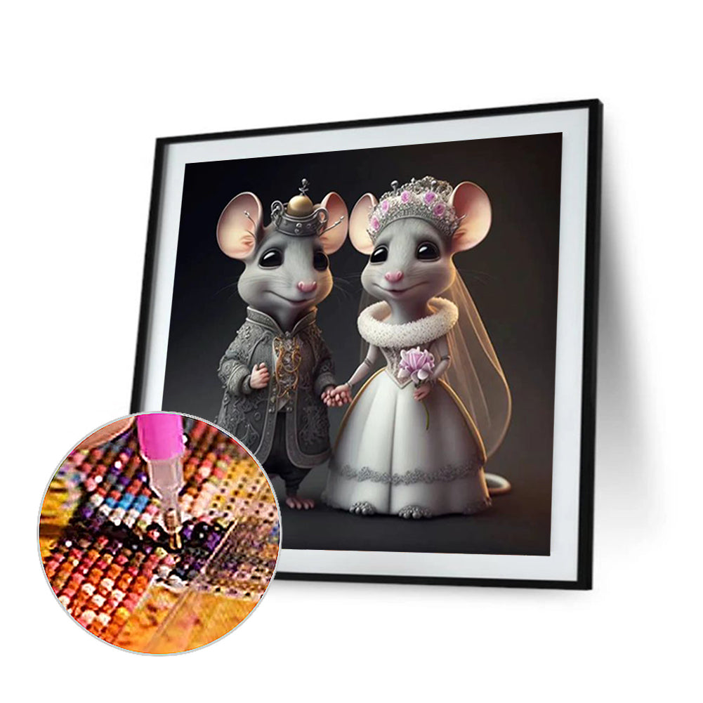 Wedding Animals - Mouse - Full Round Drill Diamond Painting 30*30CM