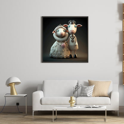 Wedding Animals - Sheep - Full Round Drill Diamond Painting 30*30CM