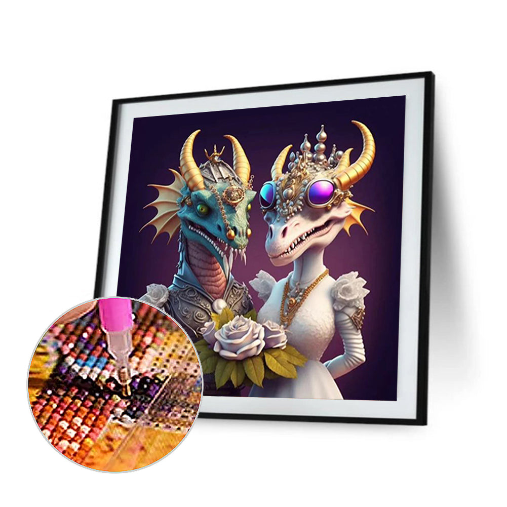 Wedding Animals - Dragon - Full Round Drill Diamond Painting 30*30CM