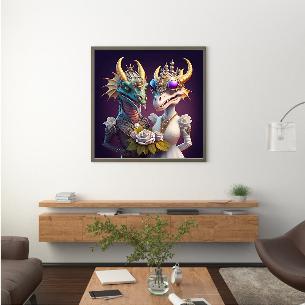 Wedding Animals - Dragon - Full Round Drill Diamond Painting 30*30CM