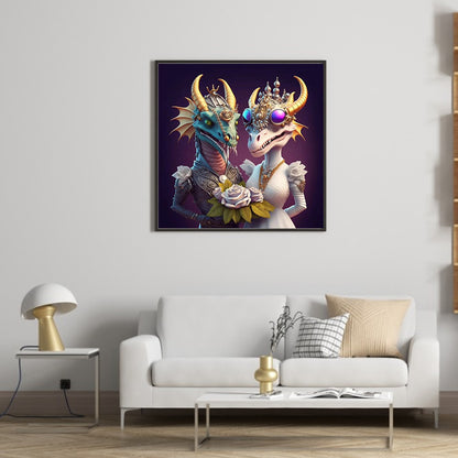 Wedding Animals - Dragon - Full Round Drill Diamond Painting 30*30CM
