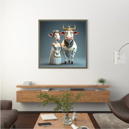 Wedding Animals - Cow - Full Round Drill Diamond Painting 30*30CM