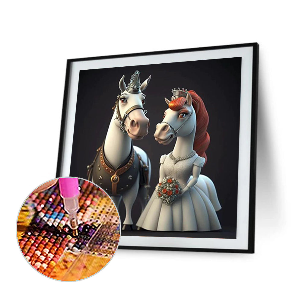 Wedding Animal - Horse - Full Round Drill Diamond Painting 30*30CM