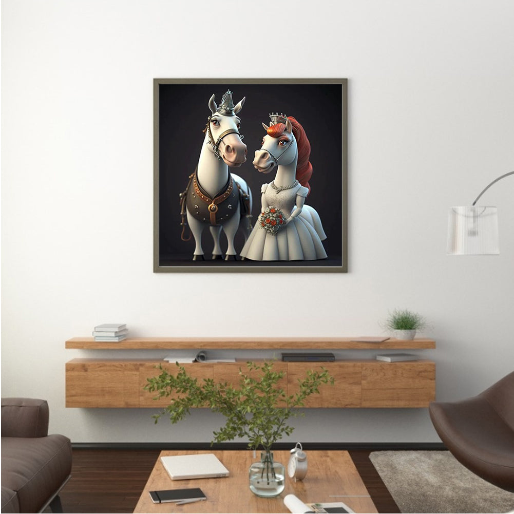 Wedding Animal - Horse - Full Round Drill Diamond Painting 30*30CM