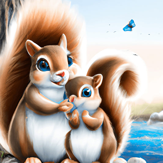 Mother Squirrel - Full Round Drill Diamond Painting 30*30CM