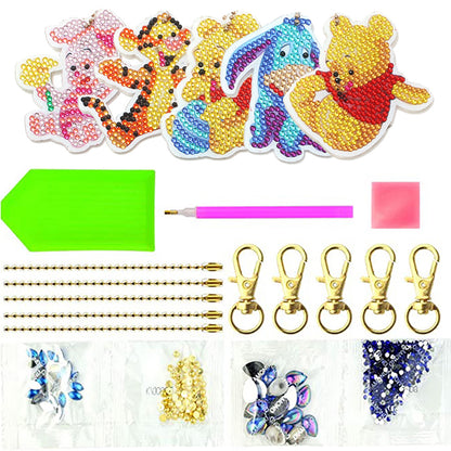 DIY Diamond Painting Keychains Kit 5Pcs Winnie The Pooh And Tigger