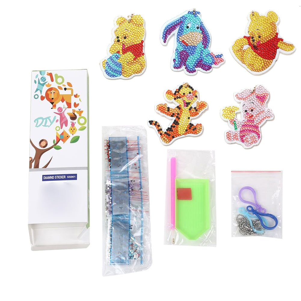 DIY Diamond Painting Keychains Kit 5Pcs Winnie The Pooh And Tigger