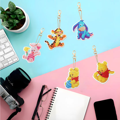 DIY Diamond Painting Keychains Kit 5Pcs Winnie The Pooh And Tigger