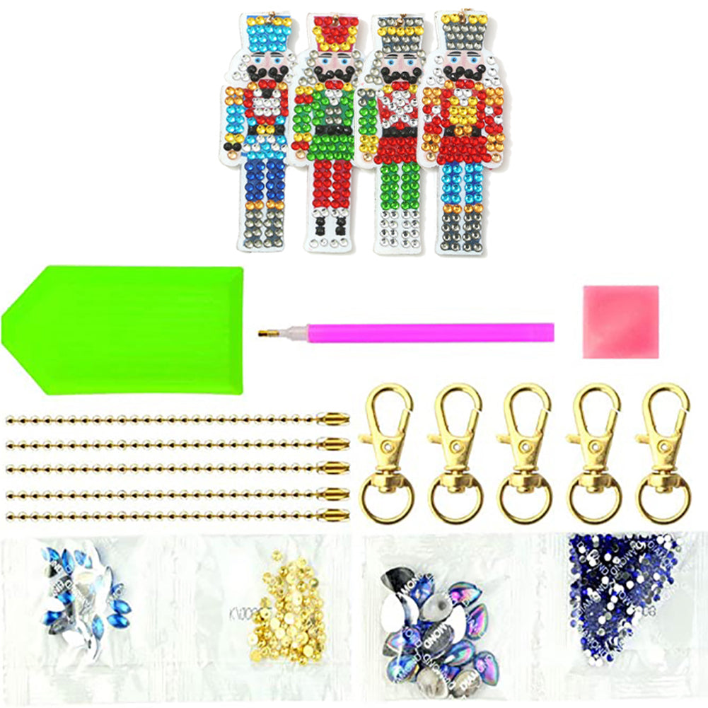 DIY Diamond Painting Keychains Kit 4Pcs Nutcracker