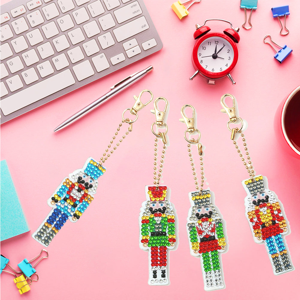 DIY Diamond Painting Keychains Kit 4Pcs Nutcracker