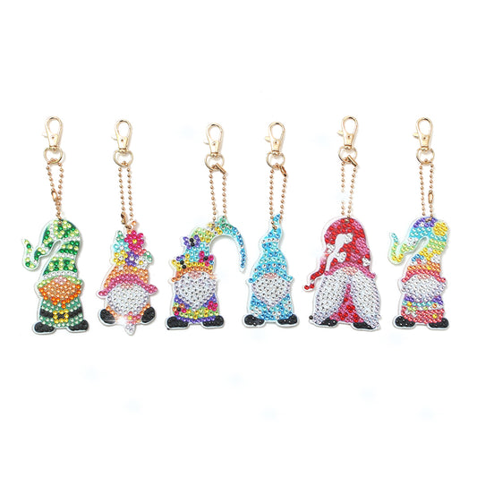 DIY Diamond Painting Keychains Kit 6Pcs Garden Goblin