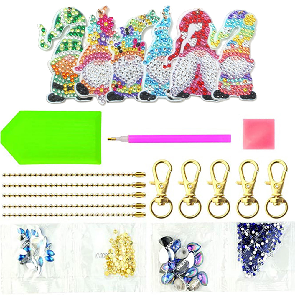 DIY Diamond Painting Keychains Kit 6Pcs Garden Goblin