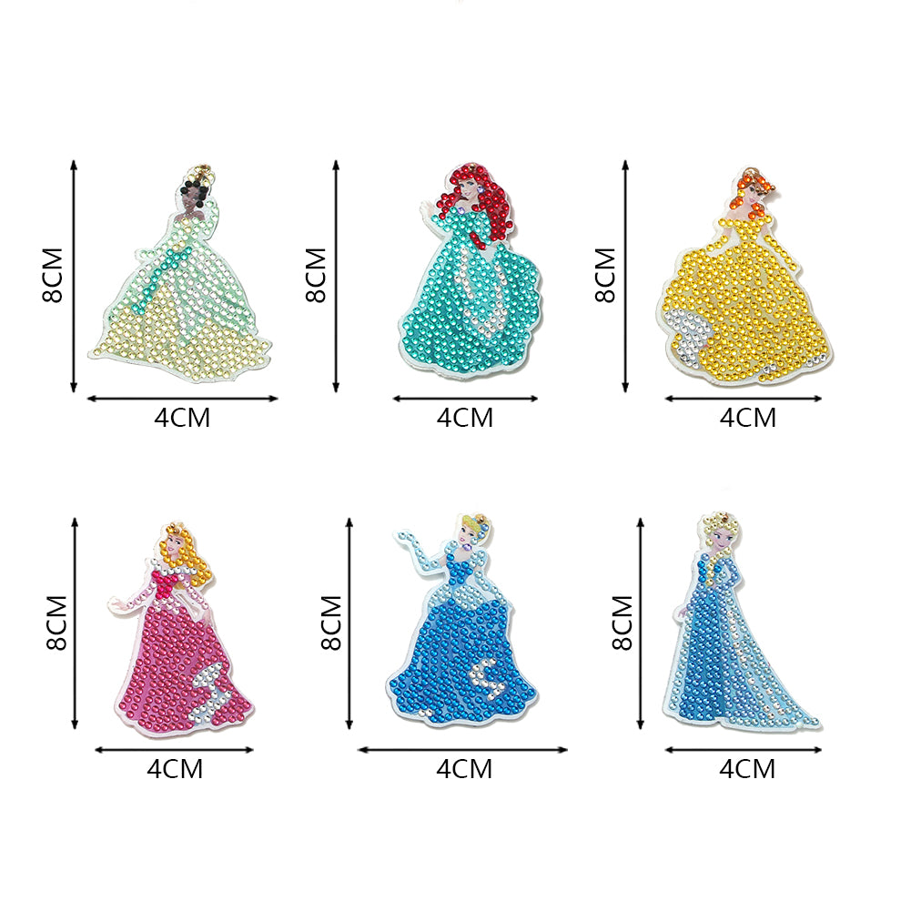 DIY Diamond Painting Keychains Kit 6Pcs Disney Princess