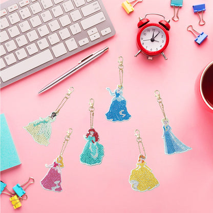 DIY Diamond Painting Keychains Kit 6Pcs Disney Princess