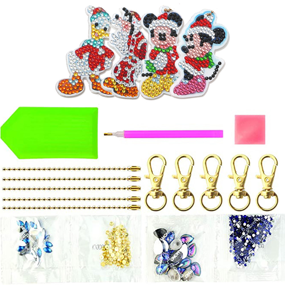 DIY Diamond Painting Keychains Kit 4Pcs Disney Cartoon Characters