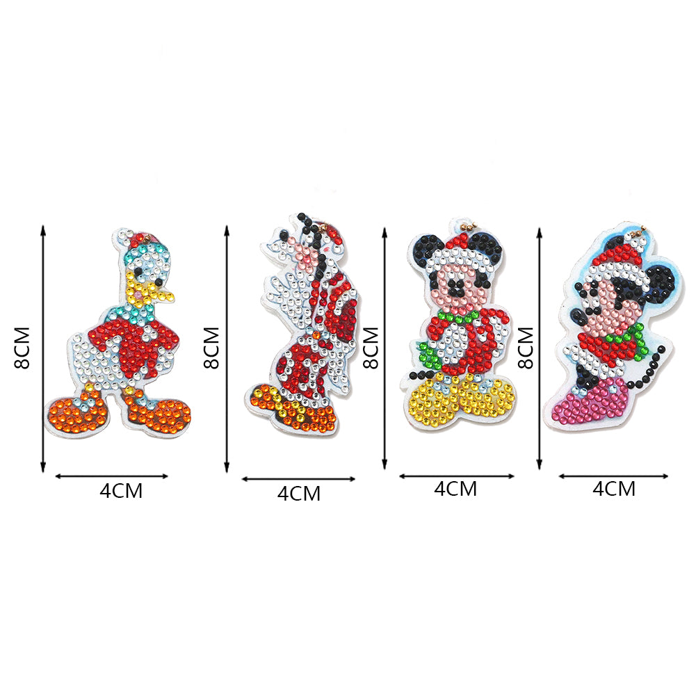 DIY Diamond Painting Keychains Kit 4Pcs Disney Cartoon Characters