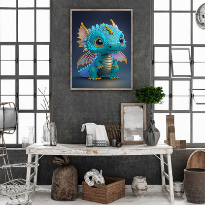 Little Dragon - Special Shaped Drill Diamond Painting 30*40CM