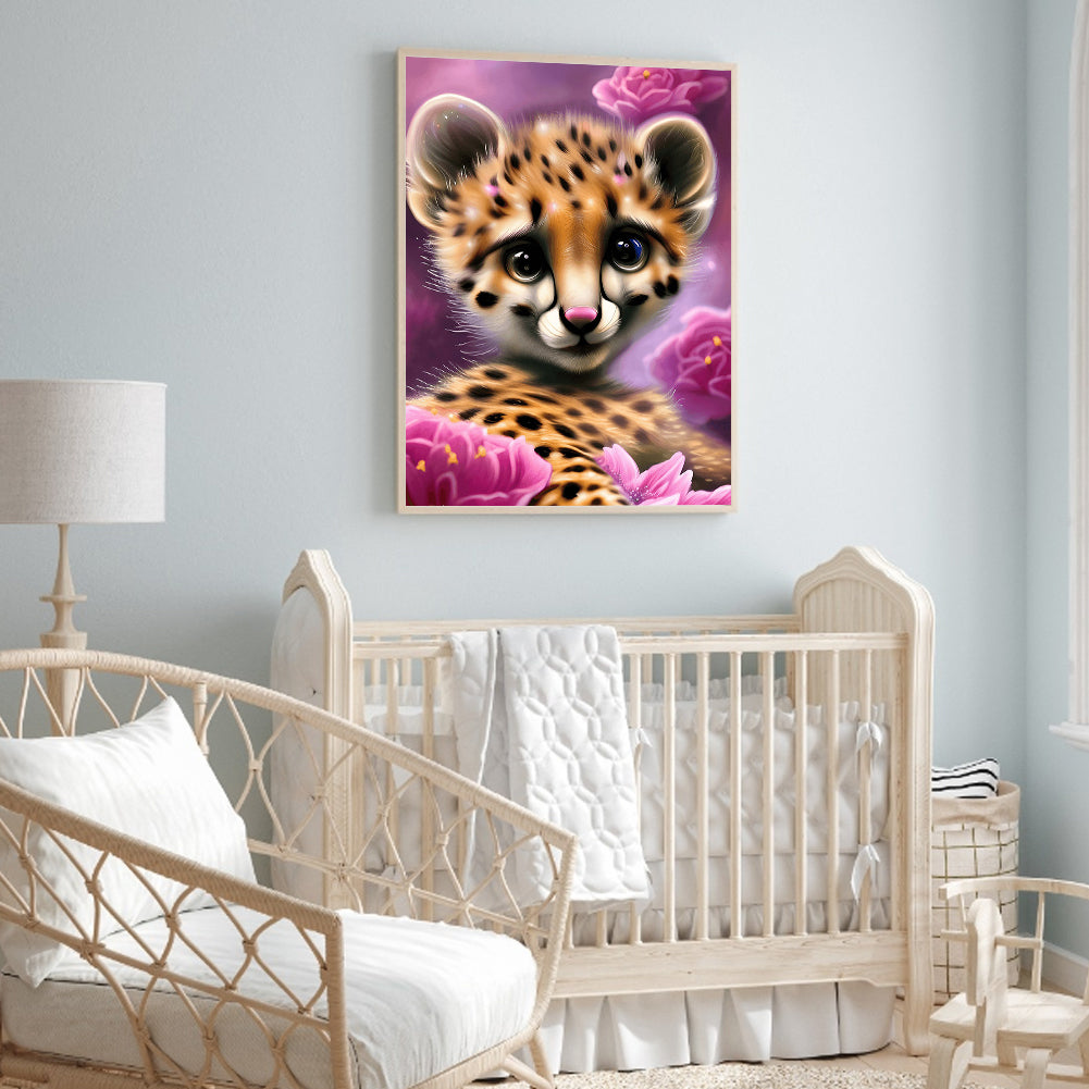 Little Leopard - Full Round Drill Diamond Painting 30*40CM