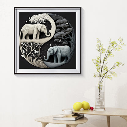 Tai Chi Elephant Painting - Full Round Drill Diamond Painting 30*30CM