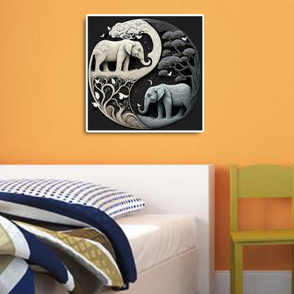 Tai Chi Elephant Painting - Full Round Drill Diamond Painting 30*30CM