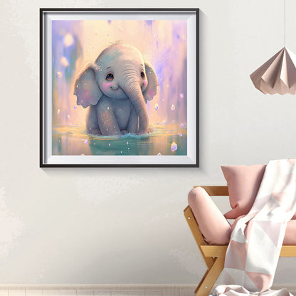 Cute Baby Elephant - Full Round Drill Diamond Painting 30*30CM