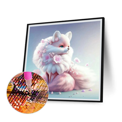 Pink Elf Fox - Full Round Drill Diamond Painting 30*30CM