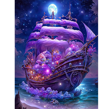 Dream Moon Ferry - Full Round Drill Diamond Painting 30*40CM