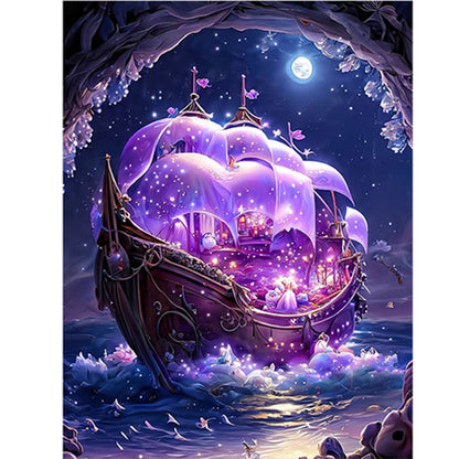 Dream Moon Ferry - Full Round Drill Diamond Painting 30*40CM
