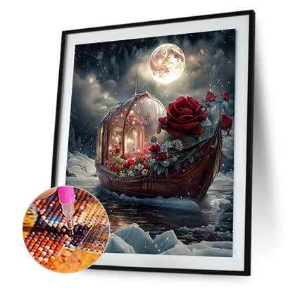 Dream Moon Ferry - Full Round Drill Diamond Painting 30*40CM