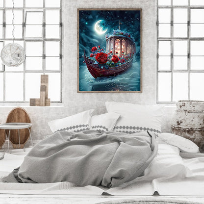 Dream Moon Ferry - Full Round Drill Diamond Painting 30*40CM